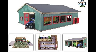 Kids Globe Loopstal met Berging en Weiland 1:32