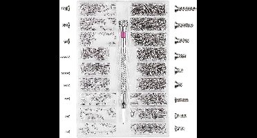 500 Stuk Kleine Precisie Schroefovereenkomsten - Brillenschroeven in 18 Maten (M1.2-M2) - RVS Schroefovereenkomsten voor Brillen - PC Schroefovereenkomsten - Mini Schroefovereenkomsten - Reparatie Doos voor Brillen en Laptops