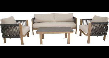 Lounge-Set Sora | Complete Lounge-Set Met Sofa, Sessel & Tafel | Beige - 767466x1777466x1006040cm
