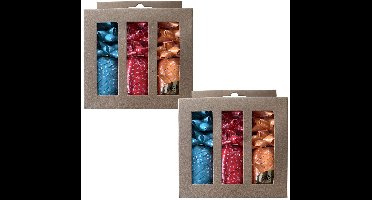 Krullint- Blauw Rood & Oranje - 6 Bolletjes & 18 strikjes