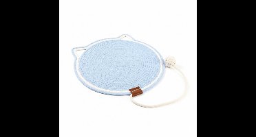 Oneay Katten Krabmat Rond – 40 cm Kat Krabkussen van Natuurlijk Katoentouw – Krabmat voor Katten Bescherming Meubels – Hemelsblauw