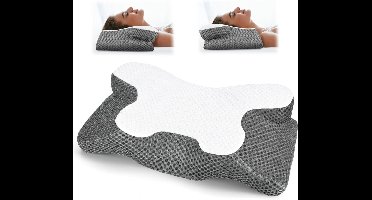 Core® Hoofdkussen Nekklachten - Hoofdkussen Zijslaper - Hoofdkussen - Grijs- 36cm x 17cm x 15cm