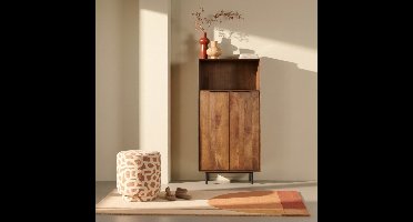 Light & Living Poef Davonte - Oranje - Ø40x44cm -