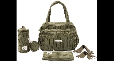 doomoo Fluffy - Luiertas - Zacht en ruim - Multifunctioneel - Comfortabel - Corduroy Kaki