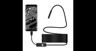Oneay 5,5mm Type-C endoscoop camera 5m – Inspectiecamera met 6 LED’s voor Android, Windows en Mac