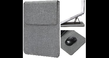 Leren laptoptas, laptophoes, laptopkoelstandaard voor laptops van 15-16 inch, Geel