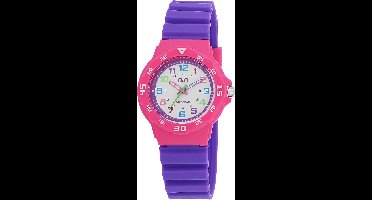 Q&Q Waterdicht Kinderhorloge Roze Lila VR19J013 33mm