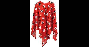 Keulen poncho in rood voor dames