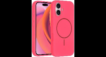 TUNIQ telefoonhoesje voor Apple iPhone 17 - MagSafe siliconen backcover - Felroze