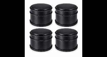 HEM Deurstopper Zwart 4-pack – 4× 1 kg – RVS Mat Zwart – Zware Antislip Deurstoppers – Ø 9 cm – 7,5 cm Hoog