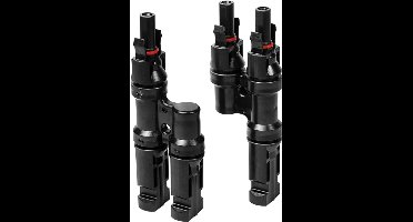 LOGILINK Professional Set van 2 Y-connectoren voor zonnepanelen, mannelijk en vrouwelijk, PVC, zwart.