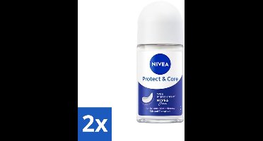 2 x Nivea - Deodorant - Roller - Protect & Care - 48 Uur Lang Werkend - 50 ml - NIVEA Deodorant Roller - 48 Uur Bescherming - Anti-transpirant - Verzorgende Deodorant - Alcoholvrij Deodorant