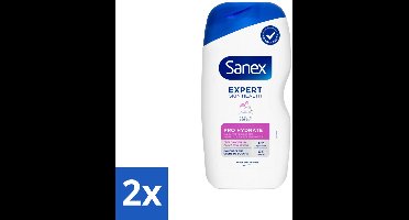 2 x Sanex Douchegel Expert Skin Health Pro Hydrate 400 ml - Droge Huid - Hydratatie - Glycerine - Inuline - Huidverzorging