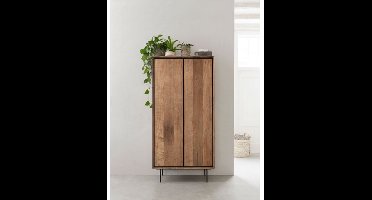 DTP Home Metropole Bergkast laag 2 deuren teakhout – 90x45x180 cm