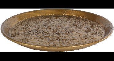 Dienblad Jef S antiek aluminium 25x25x1,5cm - goud.