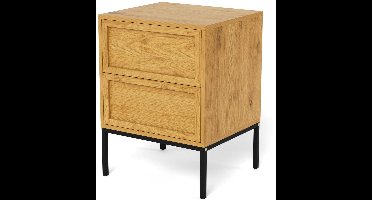 Sohome Nachtkastje Mican Eikenlook, Met 2 laden - Naturel