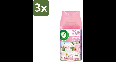 3 x Air Wick - Luchtverfrisser Navulling - Magnolia & Kersenbloesem - Automatische Spray - 250 ml - Luchtverfrisser - Geur - Geurverwijdering - Bloemige Geur - Frisheid
