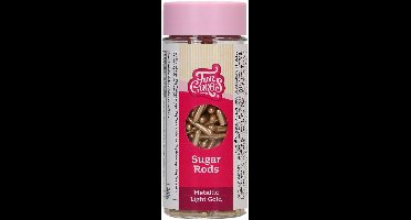 FunCakes Suikerstaafjes - Lichtgoud - 70g - Metallic Sugar Rods XL - Eetbare Taartdecoratie