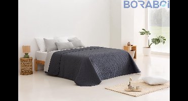 Sprei - Sterrenpatroon - 140x260 cm - Donkergrijs - Microvezel