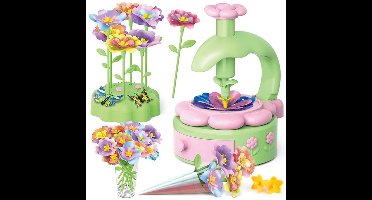 Bloemenboeket speelgoedset voor kinderen van 3-8 jaar, bloemenpersset, doe-het-zelf bloemenmaakset voor meisjes, knutselset, educatieve handgemaakte activiteitenset, cadeau voor meisjes, verjaardagscadeau, bevat 10 bloemen
