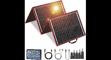 150W Monokristallijn Zonnepaneel – Opvouwbaar Zonnepaneel – Draagbaar Solar Paneel – Mobiele Zonnecellen – 12V Accu Oplader – 10A Controller Met LCD – Hoog Rendement – Lichtgewicht 4,1 kg