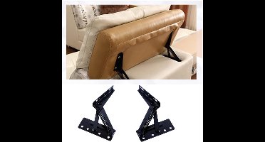 2-delige, 80 graden opklapbare, in hoogte verstelbare standaard - Gesplitst scharnier - Zwart veerscharnier - Veel gebruikt in bankliften - Hoekverstellers - Multifunctionele scharnieren voor slaapbanken - Zwart