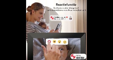 BeHello Digitale fotolijst met Frameo app 16GB licht eikenhout