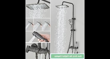 Douchekraan - Douchepaneel - Douche - Regendouches - Bidet Handdouche & Thermostatische Mengkraan - Inbouw Douchekraan Set - Gun Grey - zonder Display