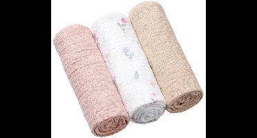 Baby Ono Crinkled Roze/Beige 3 Stuks Hydrofiel Luiers