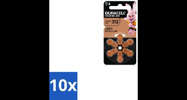 Duracell Gehoorapparaat Batterijen 312 6 stuks per verpakking - Bulkverpakking - 10 stuks