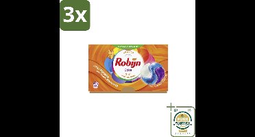 3 x Robijn Wascapsules 3-in-1 Color 15 stuks per verpakking - Grootverpakking - Kleurbehoud - Wascapsules - Was - Wasverzachter - Biologisch Afbreekbaar