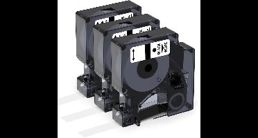 3x ABC huismerk label cassette geschikt voor Dymo D1 40913 S0720680 wit 9mm x 7m geschikt voor Labelmanager 100 120P 150 160 200 210D+ 260P 280 300 350 350D 360D 400 420P 450 500TS