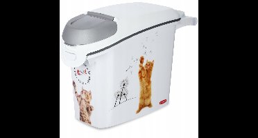 Curver Voedselcontainer Kat - 15L - 6KG - 23x51x36cm - Wit/Grijs