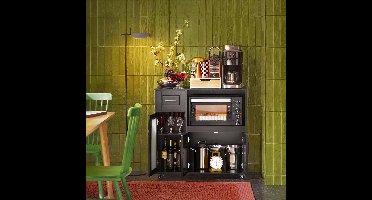 Keukenwagen – Keukenkast – Keukentrolley – Opbergkast – Glazen Deur – Verstelbare Plank – Wieltjes Met Rem