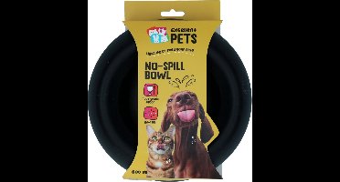 Excellent Pets Anti-knoei Voer- en Drinkbak Hond en Kat - 800 ml - Voerbak met Antislip - M - Morsbestendige Rand - Siliconen Drinkbak - Antraciet