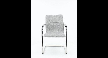 Workliving Vergaderstoel X6 - Sledeframe - Wolvilt 351 zachtblauw - frame zwart