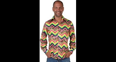 Party Blouse Zigzag Colorful Heren - Maat XXL