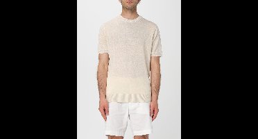 Relaxed Fit Knit Short Sleeve Top with Ribbed Hem - White Sweaters