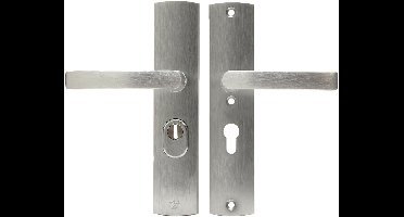 AXA Veiligheids Deurbeslag set - Curve Plus VH - Deurkruk Aluminium - SKG3 - met Cilindergat - PC55 - Deurklink met schild