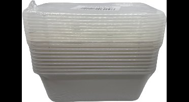 Magnetron Maaltijdbakjes 750 ml – Herbruikbaar – Wit – BPA-vrij – Met Deksel – Vriezer- & Vaatwasserbestendig – 10 stuks