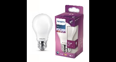 Philips LED lamp - Standaard lampvorm met E27 fitting - Koelwit licht: 4000K - 75W - Mat glas