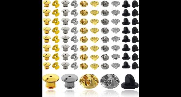 100 stuks Pin Badge Backs 3 Kleuren Pin Bewaarders Vergrendelingssluiting Vlinder Koppelingspeld Backings 3 Stijlen voor Brooch Tie Hoed Insignia Sluitingen