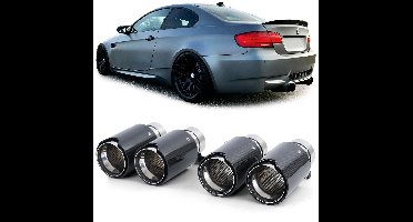4 x Uitlaatsierstuk Sportuitlaat Carbon Zwart Geschikt voor diverse Bmw Modellen E en F Serie