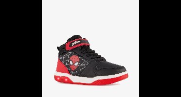 Spider-Man hoge jongens sneakers met lichtjes zwart rood - Maat 30