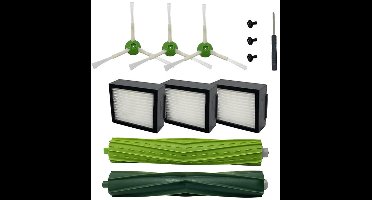 Stofzuigeraccessoires - Accessoireset - geschikt voor iRobot Roomba-stofzuigers (i7, i7+, E5, E6, 800/900-serie) - 2 hoofdborstels, 3 filters, 3 zijborstels