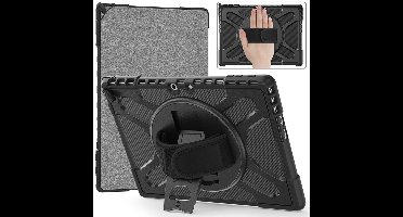 Somstyle Hoes Geschikt voor Microsoft Surface Pro 11, 10 & 9 - Beschermhoes voor 13 Inch Laptop - Met Draaibare Standaard - Zwart