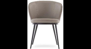 Giga Meubel Eetkamerstoel Gain - Taupe PU Leer - Zithoogte 48cm