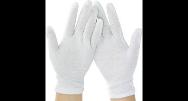 New Age Devi - 5 paar - soft-hand katoen - Servicehandschoenen - Katoen - Wit - wasbaar - Ideaal voor Cosmetica, Sieradenmuntinspectie - maat M