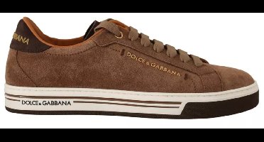 Suede Low Top Sneakers - Brown