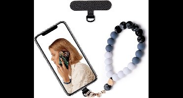 Allecto Plus - Siliconen kraal polsband mobiele telefoon lanyard - handsfree armband smartphone - elastische ketting smartphones